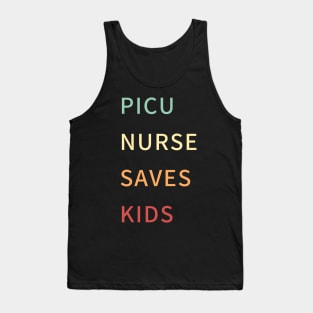 picu nurse! retro colours typographic design Tank Top